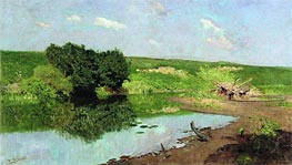 Landschaft, 1883 von Isaac Levitan | Leinwand Kunstdruck