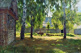 Sunny Day. At a Log Hut | Isaac Levitan | Painting Reproduction