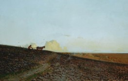 Ein gepflügtes Feld am Abend, 1883 | Isaac Levitan