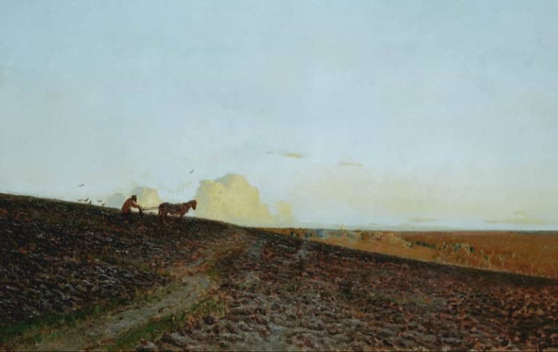 A Ploughed Field in the Evening, 1883 | Isaac Levitan | Giclée Canvas Print