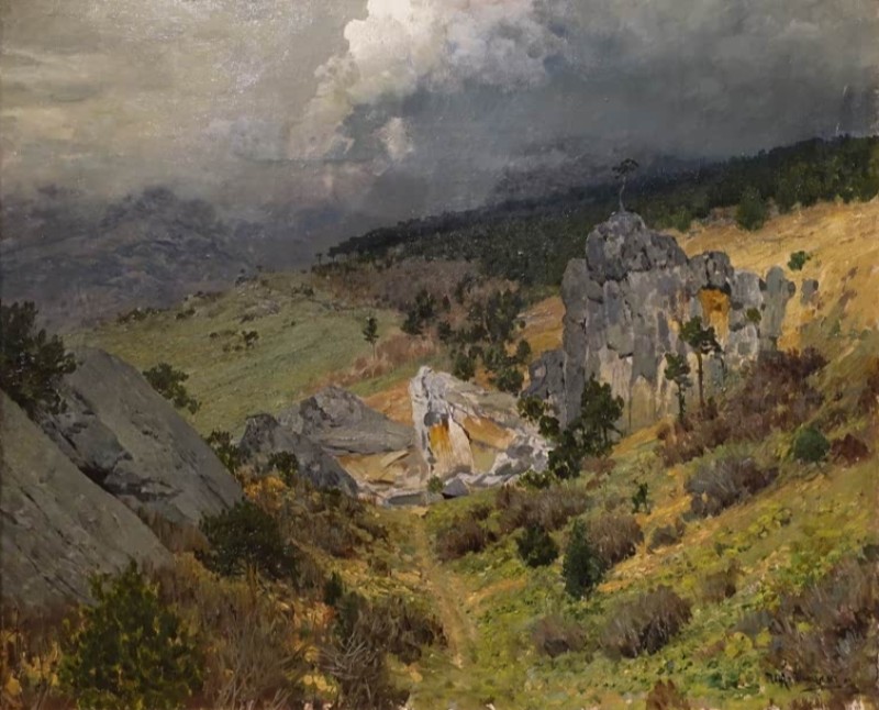 In the Crimean Mountains, Study, 1886 | Isaac Levitan | Giclée Canvas Print