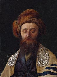 Portrait of a Rabbi with Tallit, n.d. von Isidor Kaufmann | Leinwand Kunstdruck