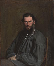 Porträt des Schriftstellers Leo Nikolaevich Tolstoi, 1873 von Ivan Kramskoy | Leinwand Kunstdruck