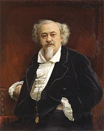 Porträt des Schauspielers Wassili Wassiljewitsch Samoilov, 1881 von Ivan Kramskoy | Leinwand Kunstdruck