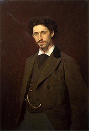 Portrait of the artist Ilya Efimovich Repin, 1876 by Ivan Kramskoy | Canvas Print