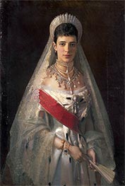 Porträt von Maria Fjodorowna, 1881 von Ivan Kramskoy | Leinwand Kunstdruck