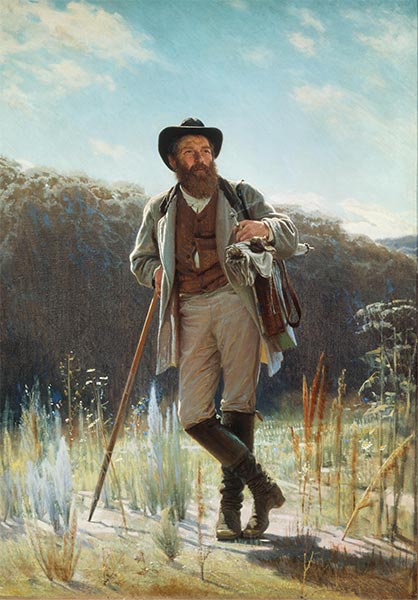 Porträt des Künstlers Ivan Ivanovich Shishkin, 1873 | Ivan Kramskoy | Giclée Leinwand Kunstdruck