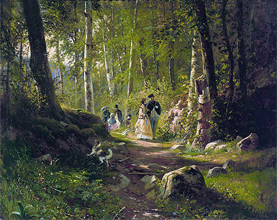 A Walk in the Forest, 1869 | Ivan Shishkin | Giclée Leinwand Kunstdruck