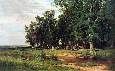 Haymaking in an Oak Grove, 1874 | Ivan Shishkin | Giclée Canvas Print