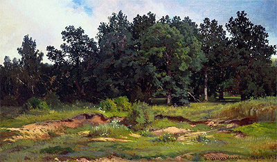 Oak Woods in Gray Day, 1873 | Ivan Shishkin | Giclée Canvas Print