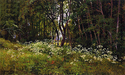 Flowers at the Forest Edge, 1893 | Ivan Shishkin | Giclée Leinwand Kunstdruck
