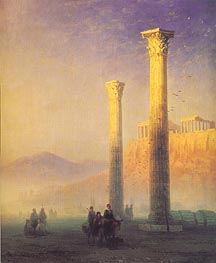 The Acropolis in Athens, 1883 by Aivazovsky | Canvas Print