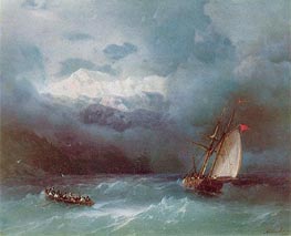 Stormy Sea, 1868 by Aivazovsky | Canvas Print