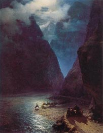 Dariali gorge, 1862 von Aivazovsky | Leinwand Kunstdruck