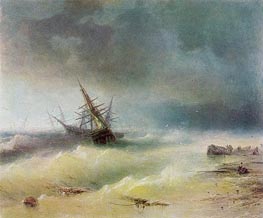Sturm, 1872 von Aivazovsky | Leinwand Kunstdruck