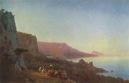 Abend auf der Krim. Jalta, 1848 von Aivazovsky | Leinwand Kunstdruck