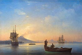 Golf von Neapel am Morgen, 1843 von Aivazovsky | Leinwand Kunstdruck