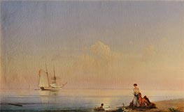 Seashore, Calm, 1843 by Aivazovsky | Canvas Print