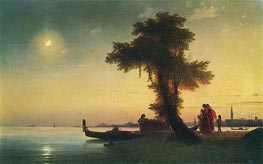 Blick auf Bucht in der Nähe von Venedig, c.1842 von Aivazovsky | Leinwand Kunstdruck