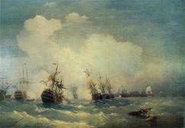 Seeschlacht von Reval am 2. Mai 1790, 1846 von Aivazovsky | Leinwand Kunstdruck