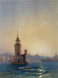 View of the Leander Tower, Constantinople | Aivazovsky | Painting Reproduction