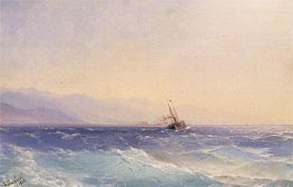 A Steamship off the Coast, 1882 von Aivazovsky | Leinwand Kunstdruck