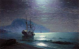 Moonlight in Ayu Dag, Crimea, 1898 von Aivazovsky | Leinwand Kunstdruck
