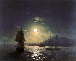 Shipping by a Moonlit Coast, n.d. von Aivazovsky | Leinwand Kunstdruck