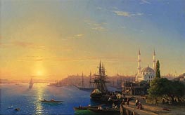 View of Constantinople and the Bosphorus, 1856 by Aivazovsky | Canvas Print