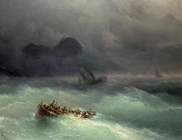 The Shipwreck, 1873 von Aivazovsky | Leinwand Kunstdruck
