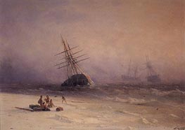 Shipwreck on the Black Sea, 1875 von Aivazovsky | Leinwand Kunstdruck