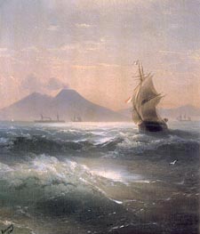 Italian Shipping off Vesuvius | Aivazovsky | Gemälde Reproduktion