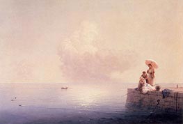 Aivazovsky | Elegant Ladies Fishing at the Water's Edge | Giclée Canvas Print