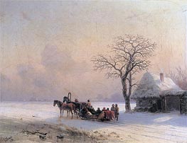 Winter Scene in Little-Russia, 1868 by Aivazovsky | Canvas Print