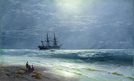 Moonlit Landing | Aivazovsky | Gemälde Reproduktion