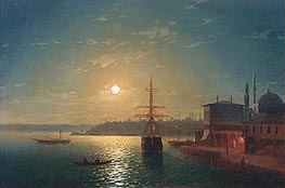 Goldene Horn Bay. Türkei, 1845 von Aivazovsky | Leinwand Kunstdruck
