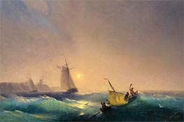 Shipping off the Dutch Coast, 1844 von Aivazovsky | Leinwand Kunstdruck