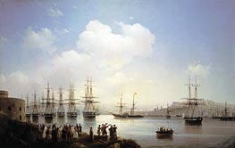 Russian Squadron on the Sevastopol Roadstead, 1846 by Aivazovsky | Canvas Print