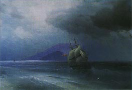 Turkish Ship at Night | Aivazovsky | Gemälde Reproduktion