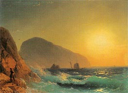 Pushkin Looking out to Sea from the Crimean Coast | Aivazovsky | Gemälde Reproduktion