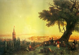 Constantinople, Galata and the Golden Horn, 1846 von Aivazovsky | Leinwand Kunstdruck