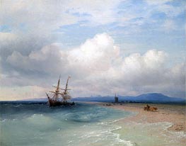 Shipping Along the Crimean Coast, 1872 by Aivazovsky | Canvas Print