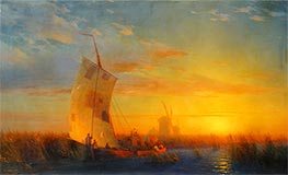Aivazovsky | Rushes on the Dnieper near the Town of Aleshki | Giclée Canvas Print