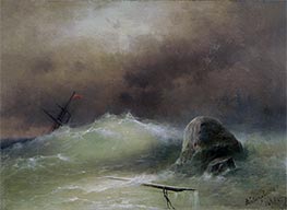 Stormy Sea, 1887 by Aivazovsky | Canvas Print