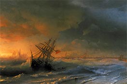 Sturm in der Nähe von Evpatoria, 1861 von Aivazovsky | Leinwand Kunstdruck