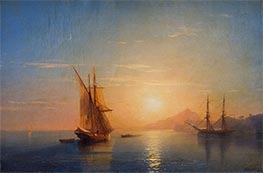 Abend am Meer, 1858 von Aivazovsky | Leinwand Kunstdruck