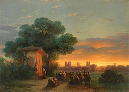 View in Crimea at Sunset, 1862 by Aivazovsky | Canvas Print