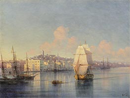 Blick auf die Stadt am Meer, 1877 von Aivazovsky | Leinwand Kunstdruck