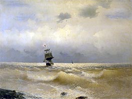 Schiff am Ufer, 1880s von Aivazovsky | Leinwand Kunstdruck