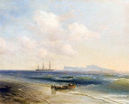 Das Meer vor der Insel Capri, 1876 von Aivazovsky | Leinwand Kunstdruck